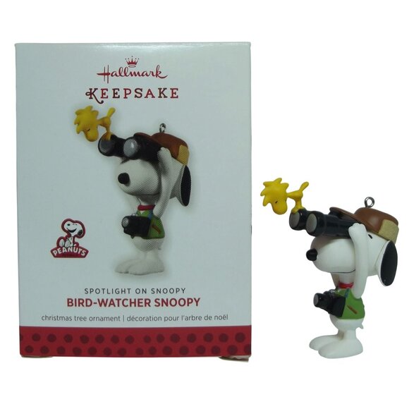 Hallmark Ornament 2013 Peanuts Bird-Watcher Snoopy 16th binoculars Woodstock - Picture 1 of 11
